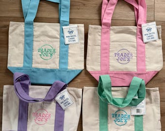 Mini Pastel Canvas Tote Bag