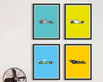 x8 F1 Cars Kids Style Prints (Digital Download)