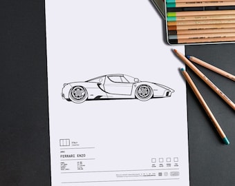 A4 Italian Supercar Colouring In Sheets (x8)