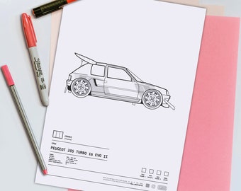 A4 Classic Race Car Colouring In Sheets (x4)