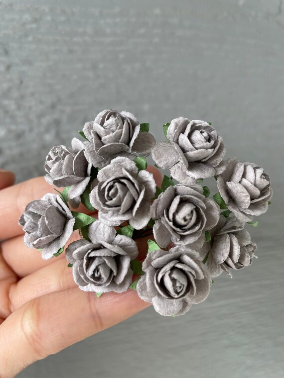 Artificial Flowers in Black, Grey & Silver Colours