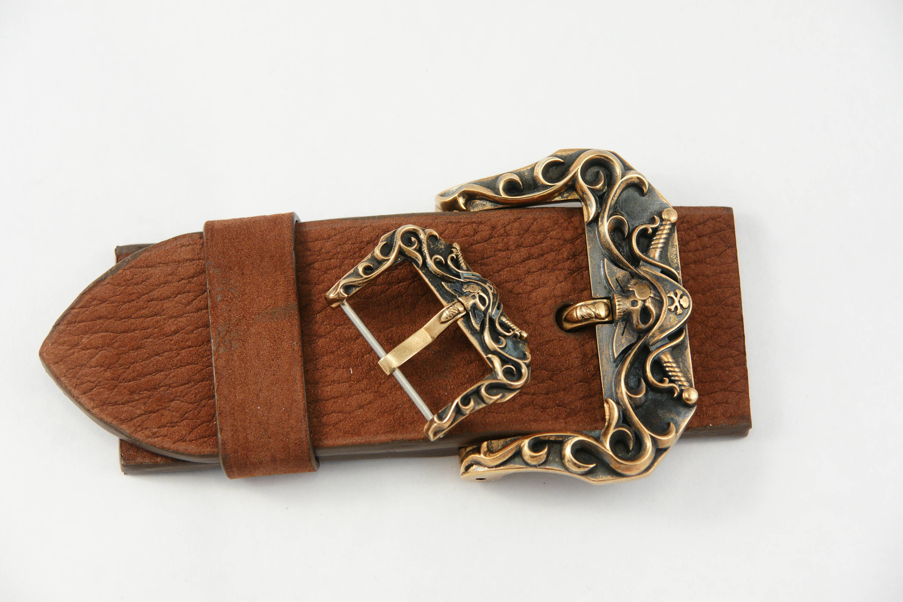 Handmade bronze buckle PIRATE 40 mm for belt Etsy