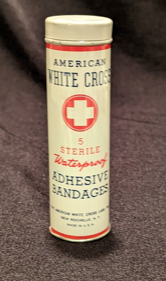 Vintage American White Cross First Aid Kit, 6 Pieces … Gem