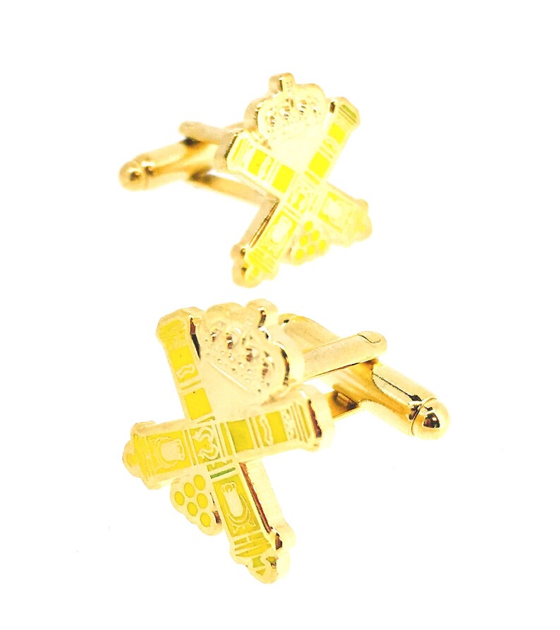 Golden Spanish Artillery Emblem Cufflinks