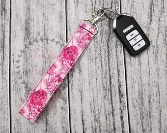 Pink Star Wars Floral Wars Fabric Keychain - Keyfob Wristlet