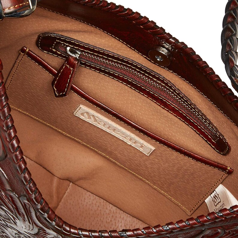 hand tooled leather crossbody bag