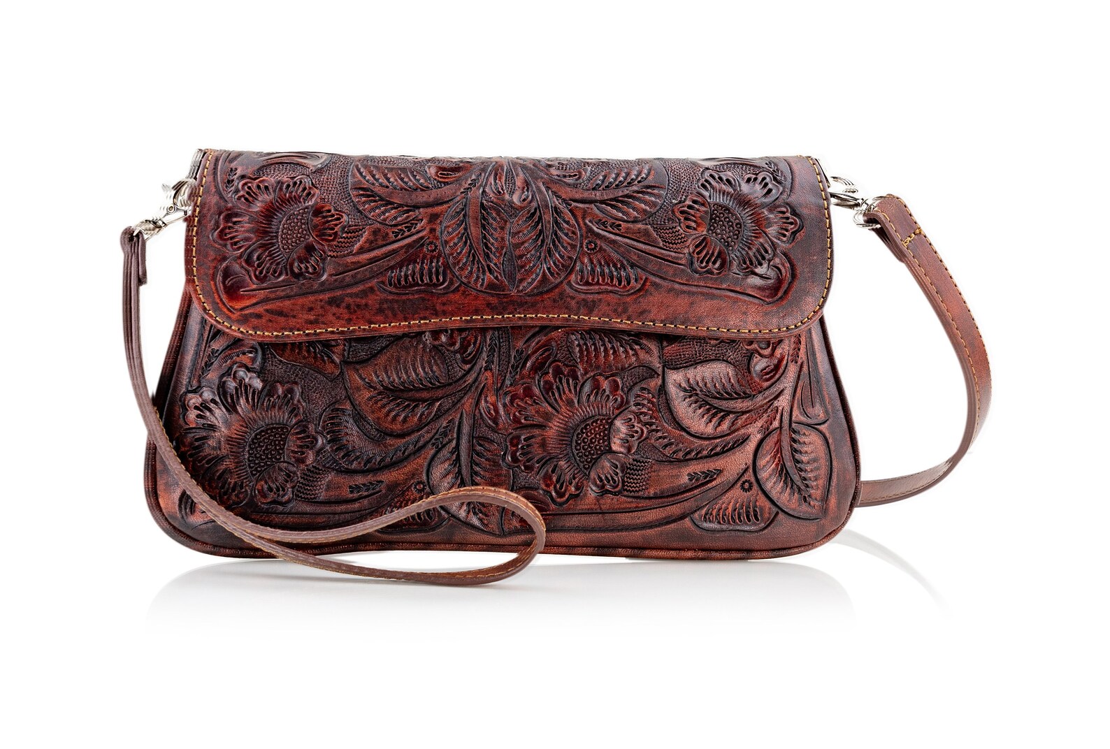 Cross Body Bags for Women Tooled Leather Handbag Leather - Etsy