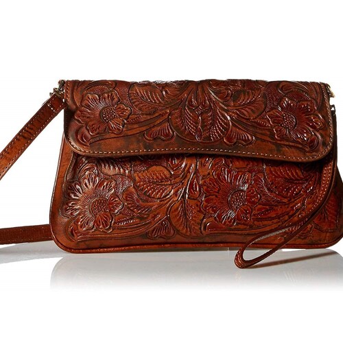 hand tooled leather crossbody bag
