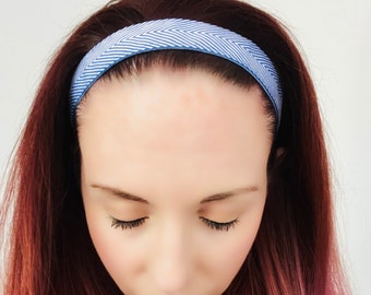 Blue Chevron Nonslip Headband - No Slip Headband - Fitness Headband - Athletic Headband