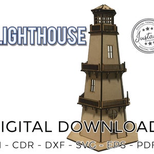 Laser Cut Vector FILE cdr dxf eps for laser cut or cnc router LIGHTHOUSE FARO files archivos Clipart