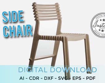 Plywood Side chair Decor for home 3D Puzzle 3D model Vector plan of the CNC wood