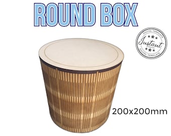 Laser Cut Vector FILE cdr dxf eps for laser cut or cnc router ROUND BOX 200mm x 200mm caja circular files archivos