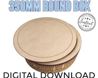 Laser Cut Vector FILE cdr dxf eps for laser cut or cnc router ROUND BOX caja circular files archivos