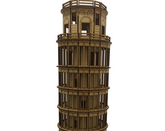 PISA TOWER Laser Cut, Laser cut Vector, cnc, laser cut vector files, Pisa Tower Template 3 and 4mm Thickness