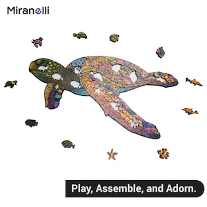 Premium Wooden Puzzle: Sea Turtle - Creative Pastime and Home Decor