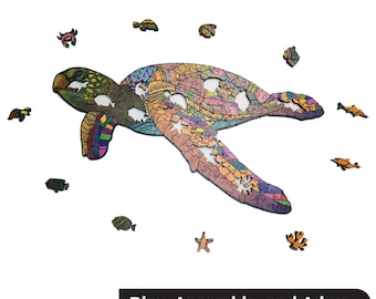 Premium Wooden Puzzle: Sea Turtle - Creative Pastime and Home Decor