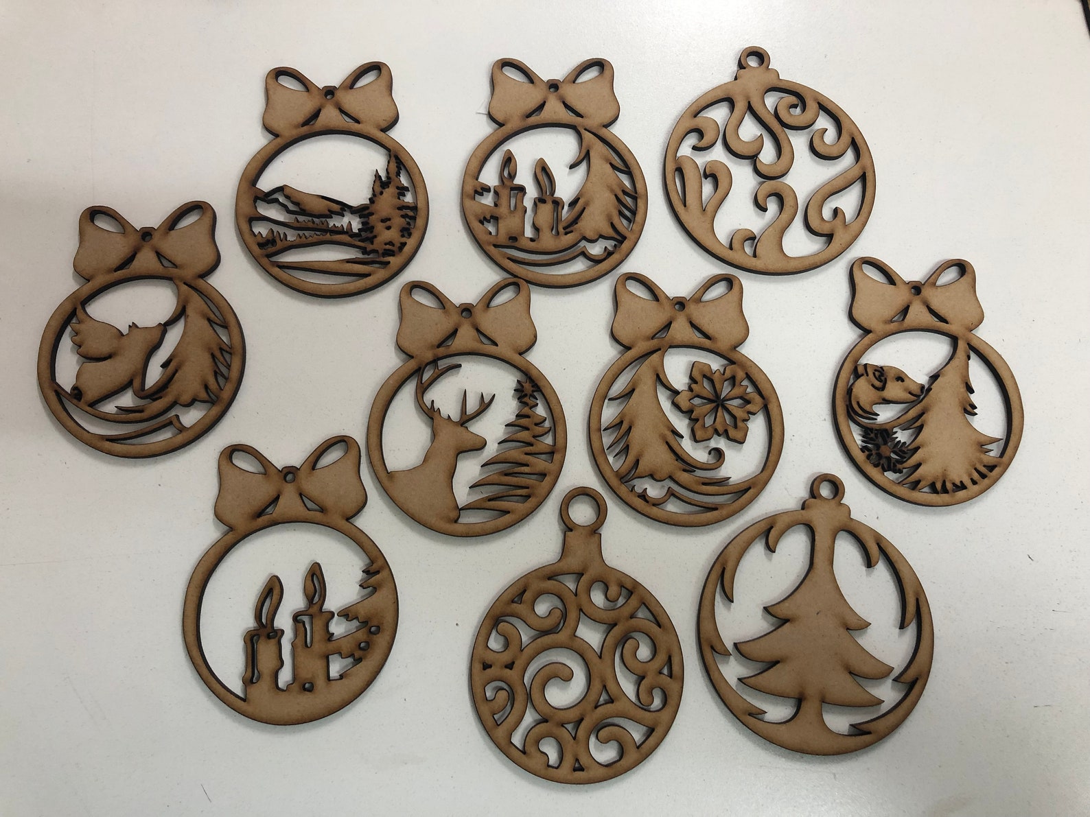 Xmas Ornaments LASER CUT Vector FILE Cdr Dxf Eps for Laser Etsy