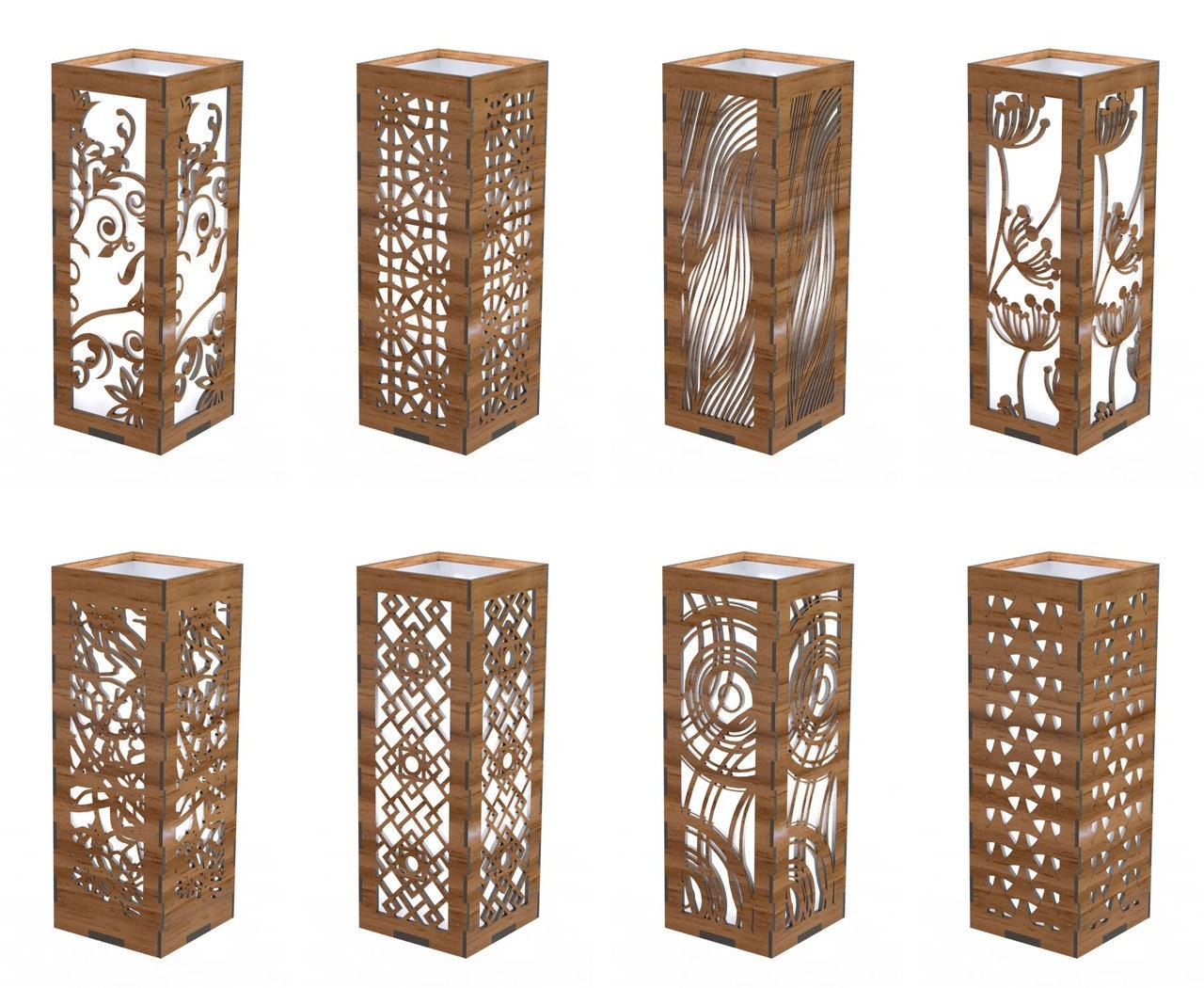 laser cut lamp patterns