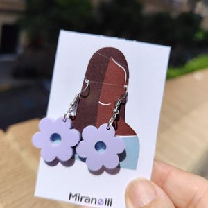 Acrylic flower earrings — color and joy for your look  handmade in Spain