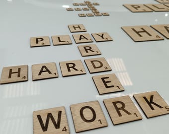 Wooden Scrabble Letters - Customize Your Project with Laser-Cut and Engraved Letters, personalized Scrabble, Scrable wall letters