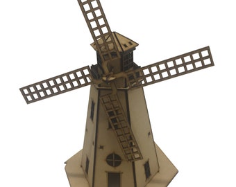 Dutch windmill LASERCUT Files Vector cdr dxf eps for laser cut or cnc router DUTCH WINDMILL Molino de Viento tipo Holandes files archivos