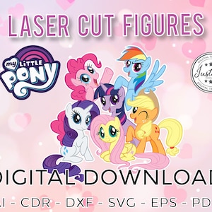 Pônei PERSONAGENS para arquivos de corte LASERCUT clipart Silhueta Dxf Eps Png Vetor cdr PÔNEI & Amigos
