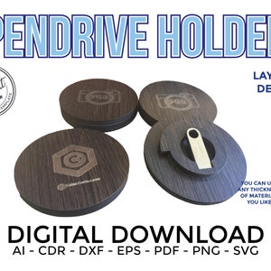 LASER CUT wooden pendrive holder, laser vector file, Handcrafted Wooden Box - Organize and Protect Your Pendrive in Style