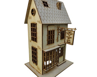 Enchanted Bookshop 3D Puzzle - Charming Wooden Model Kit - 40 Pieces for Magical Crafting