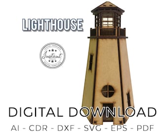 PLIK wektorowy wycinany laserowo cdr dxf eps do cięcia laserowego lub frezarki cnc LIGHTHOUSE FARO pliki archiwalne Clipart