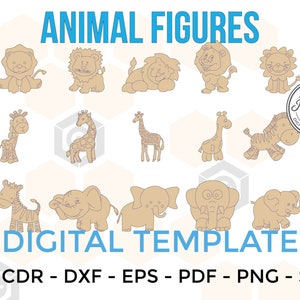 ANIMALS for LASERCUT cut files clipart Silhouette Dxf Eps Png Vector cdr Animal Figures