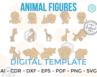 ANIMALS for LASERCUT cut files clipart Silhouette Dxf Eps Png Vector cdr Animal Figures