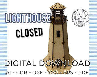 Lighthouse Laser Cut model 3D Puzzle Vector FILE cdr dxf eps for laser cut or cnc FARO files archivos