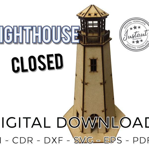 Lighthouse Laser Cut model 3D Puzzle Vector FILE cdr dxf eps for laser cut or cnc FARO files archivos