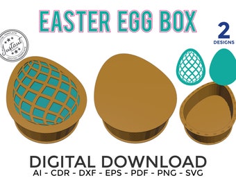 2 Easter gift Box , Easter candy basket, Laser cut easter basket , egg dying kit, 2 set boxes