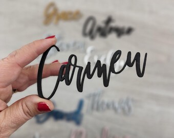 Custom mirror acrylic place cards – wedding guest names, elegant place settings
