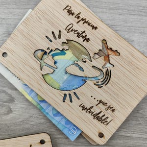 Biglietto regalo porta banconote per viaggi, eventi o occasioni speciali – Taglio laser con spazio per dedica sul retro