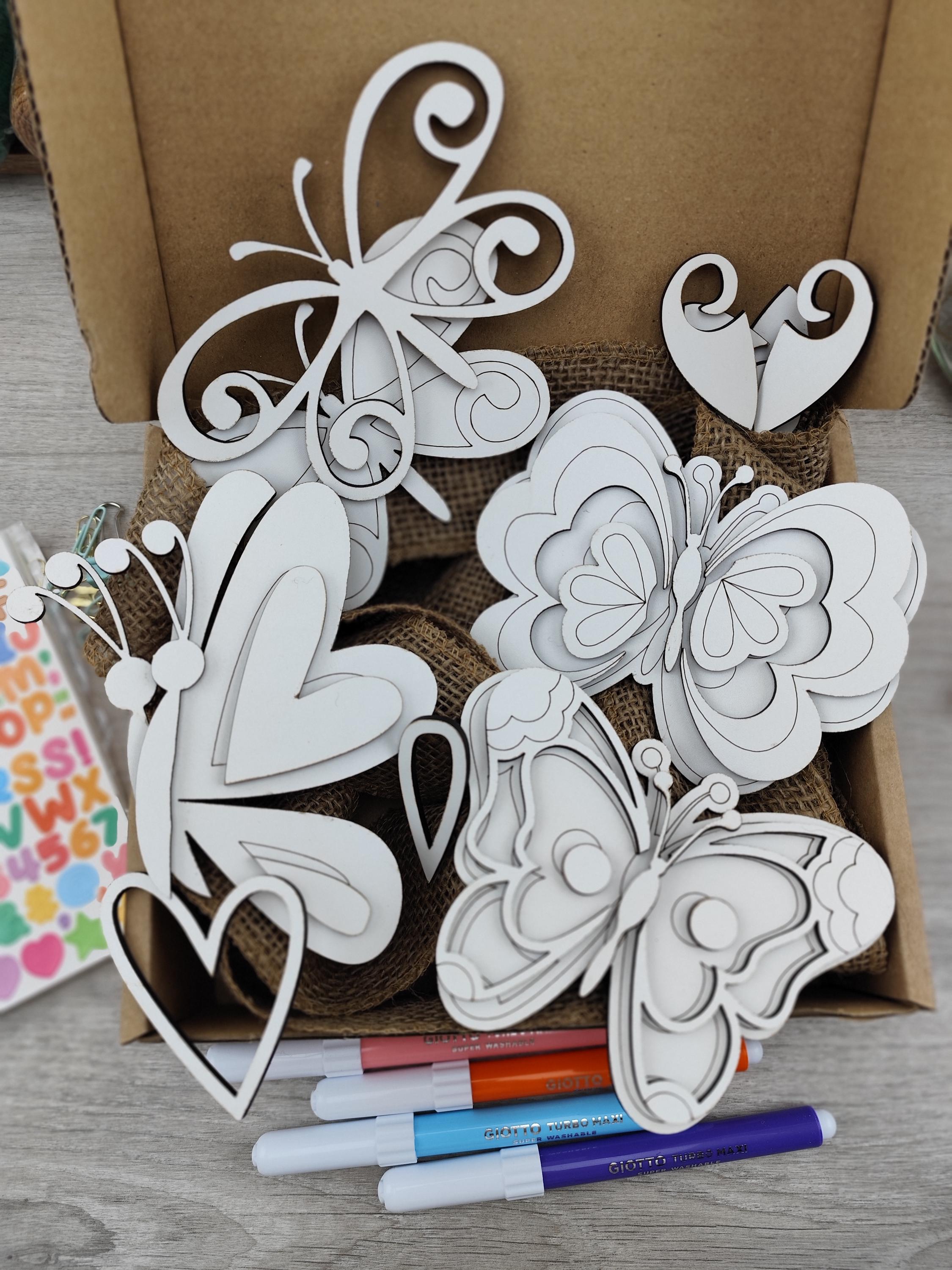 Decorazione Legno Farfalla con mollettina