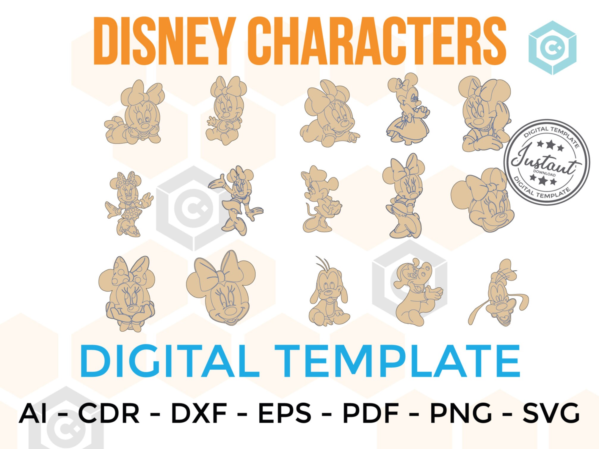 CHARACTERS for LASERCUT Cut Files Clipart Silhouette Dxf Eps Png Vector ...