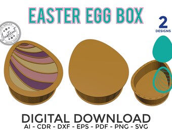 2 Easter gift Box , Easter candy basket, Laser cut easter basket , egg dying kit, 2 set boxes