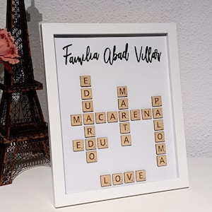 Personalized Scrabble Frame with Names – Perfect for Home Decor, Weddings, and Anniversaries