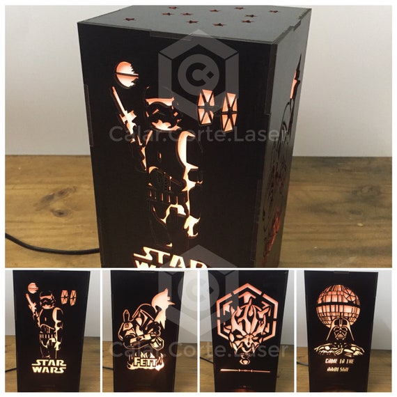 Laser Cut Vector Dxf Desk Lamp File For Laser Star Wars Etsy