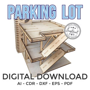 Parking lot Garage FILES Laser Cut Vector FILE cdr dxf eps for laser cut or cnc router Garage Toy Juguete image 2