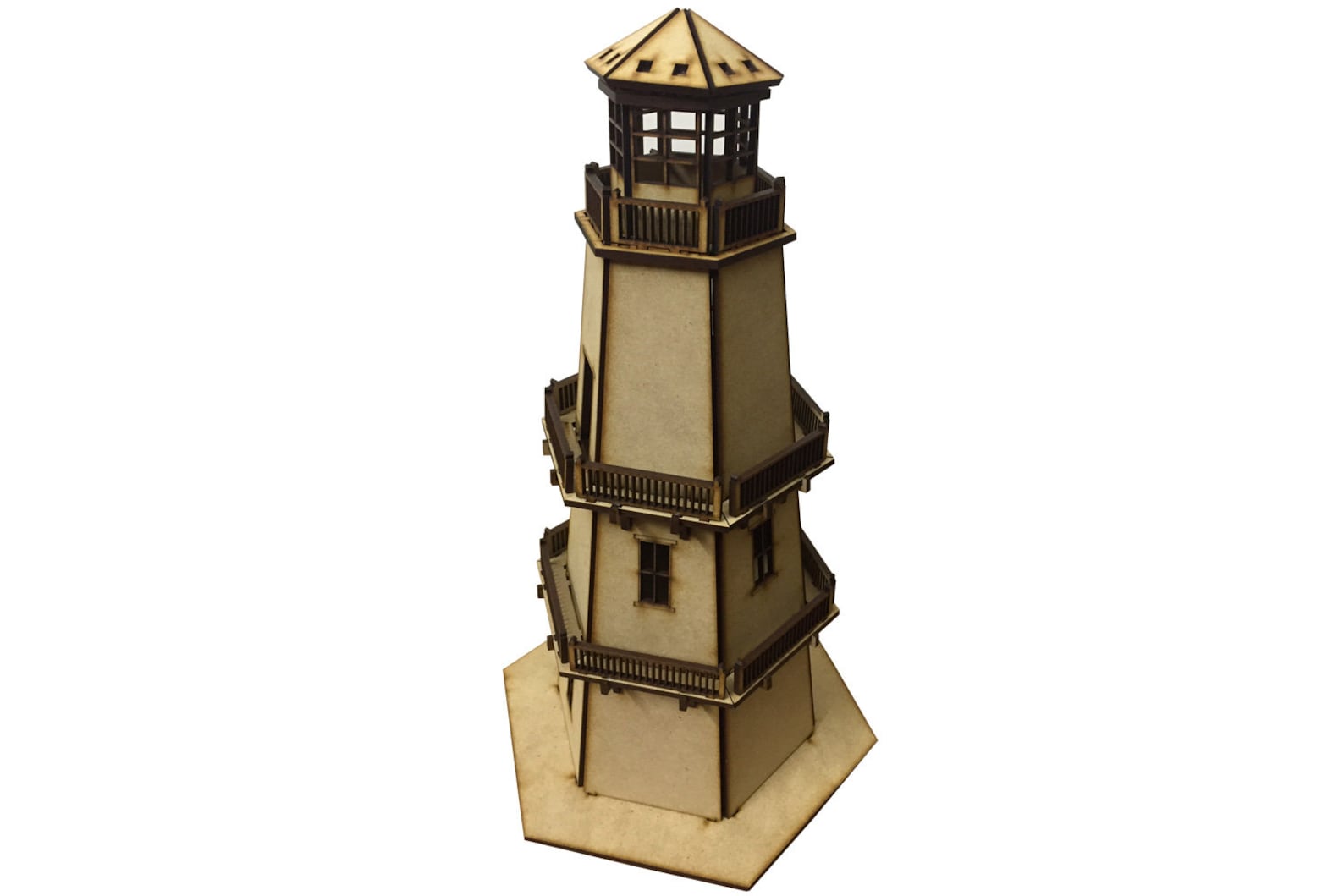 Lighthouse Laser Cut Model 3D CLOSED W RAILINGS Puzzle Vector Etsy