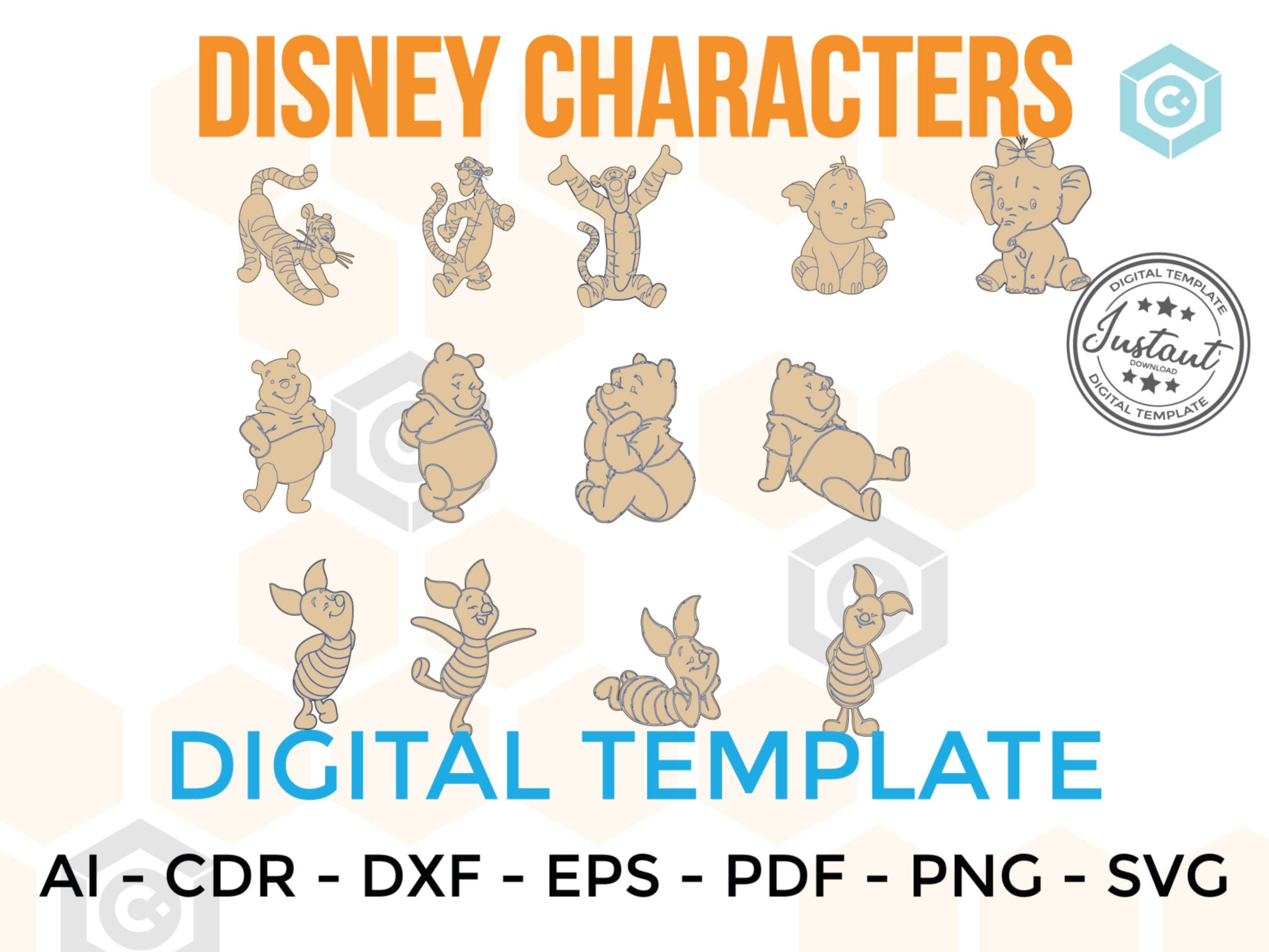 CHARACTERS for LASERCUT Cut Files Clipart Silhouette Dxf Eps Png Vector ...