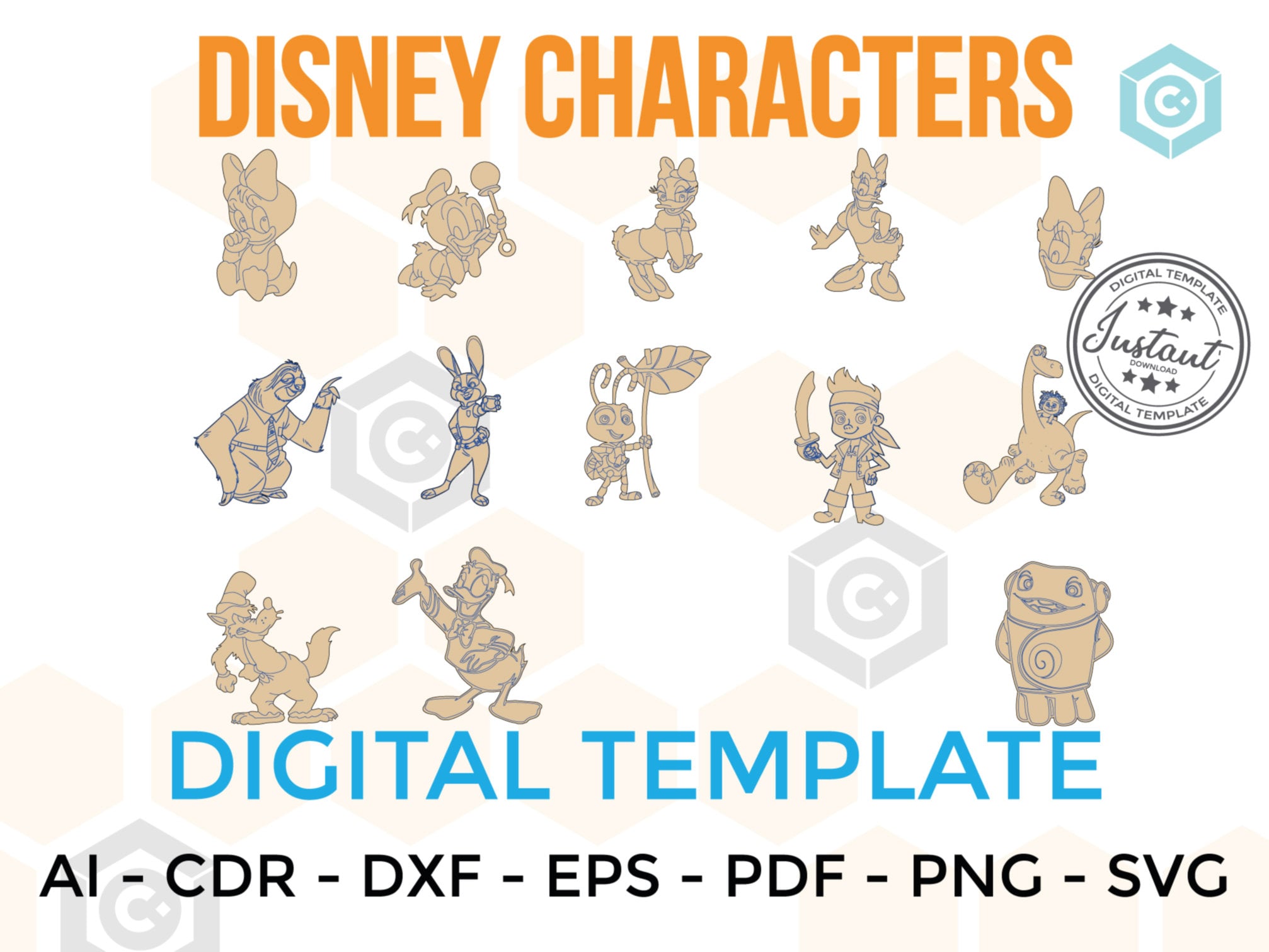 CHARACTERS for LASERCUT Cut Files Clipart Silhouette Dxf Eps Png Vector ...