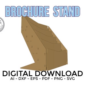 Laser Cut Model Brochure Holder - DIY Wooden Display Stand for Home and Office