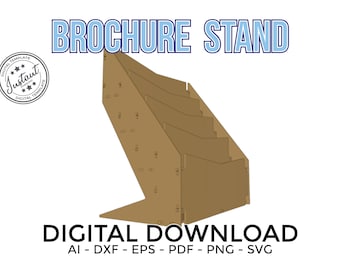 Laser Cut Model Brochure Holder - DIY Wooden Display Stand for Home and Office