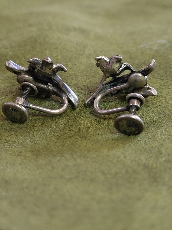 Vintage Sterling Silver Flower Set - image 3