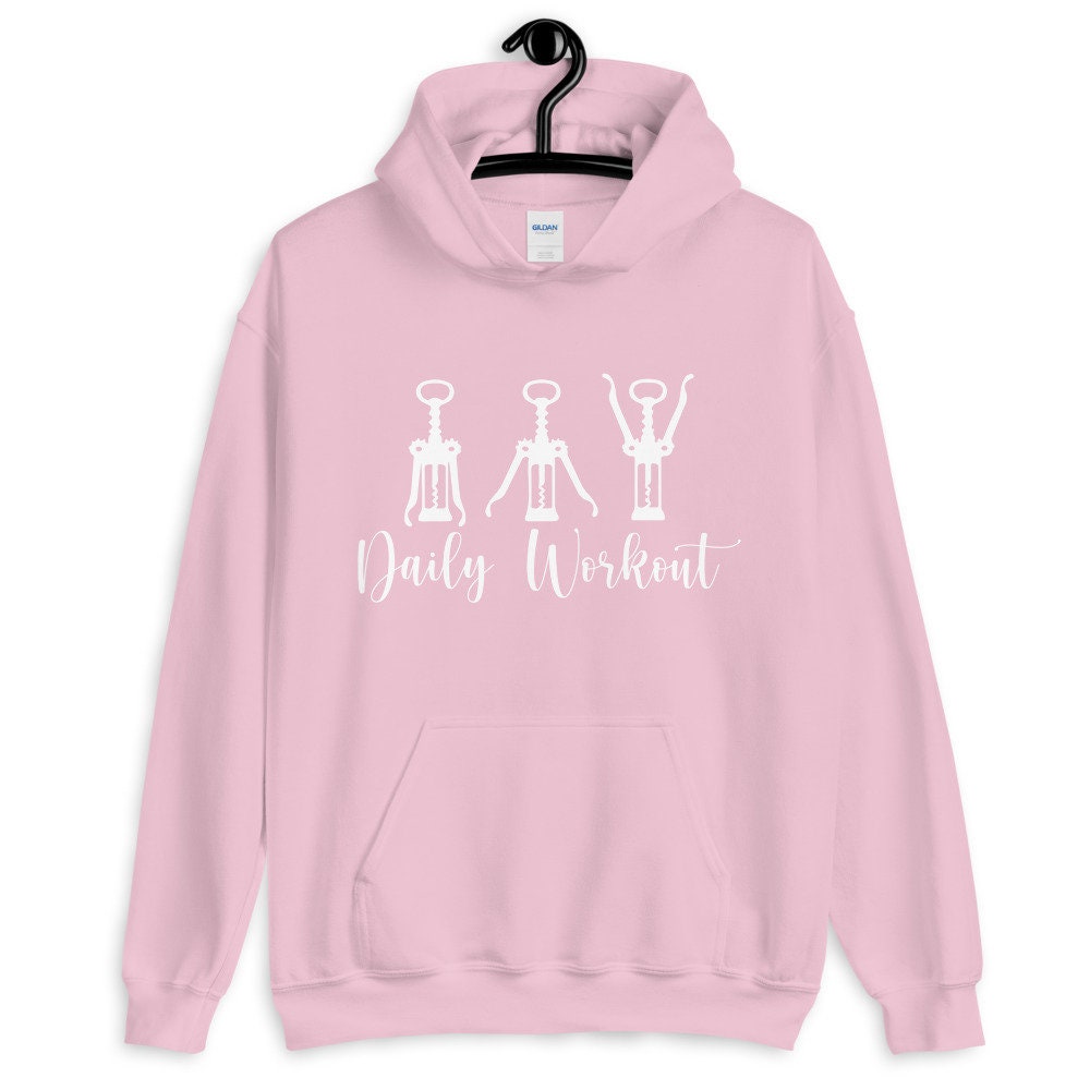 Daily Workout (Wine Funny) Unisex Hoodie