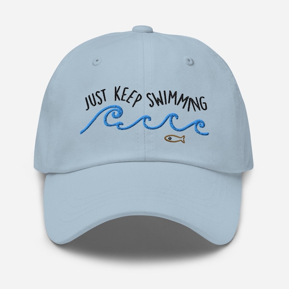 Just Keep Swimming Embroidered Hat - Etsy